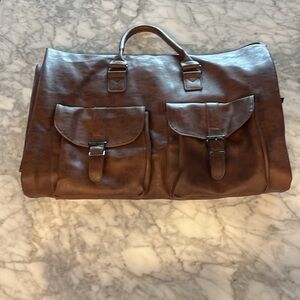 Brown Leather Duffel Bag